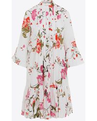 Erdem - Floral Sleeved Mini Dress - Lyst