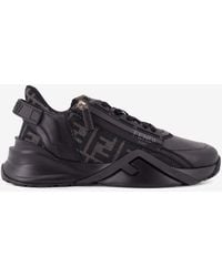 Fendi - Flow Leather Ff Jacquard Sneakers - Lyst