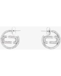 Marc Jacobs - Small Crystal Silver-plated Hoop Earrings - Lyst
