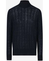 Etro - Logo-Embroidered Turtleneck Cashmere Sweater - Lyst