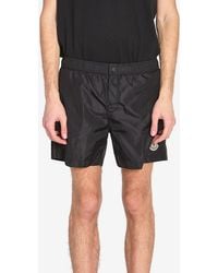 Moncler - Logo Patch Swim Shorts - Lyst