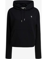 Ami Paris - Hooded Sweatshirt With Embroidered-Logo - Lyst