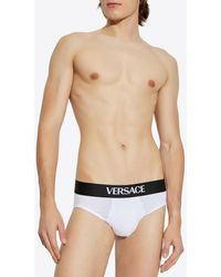 Versace - Logo Waistband Briefs - Lyst