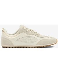 Tory Burch - Field Suede And Mesh Low-Top Sneakers - Lyst