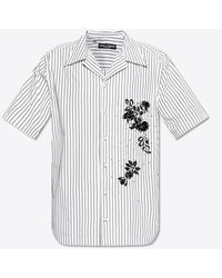 Dolce & Gabbana - Floral Motif Striped Shirt - Lyst