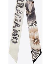 Ferragamo - Brezza Print Silk Floral Bandeau Scarf - Lyst