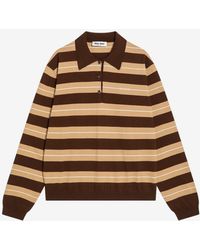 Miu Miu - Logo Embroidered Long-Sleeved Polo T-Shirt - Lyst