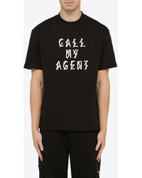 44 Label Group - Call My Agent Print Crewneck T-Shirt - Lyst