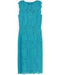 Dolce & Gabbana - Floral Lace Sleeveless Midi Dress - Lyst