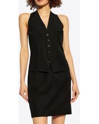 DSquared² - V-Neck Wool Mini Dress - Lyst