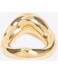 Jil Sander - Logo Engraved Brass Ring - Lyst
