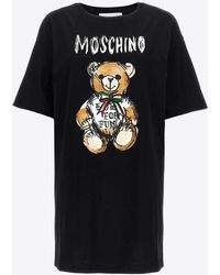 Moschino - Teddy Bear Logo Print T-Shirt Dress - Lyst