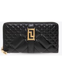 Versace - Greca Goddess Long Leather Wallet - Lyst