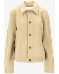 Ami Paris - Ami De Coeur Suede Leather Jacket - Lyst