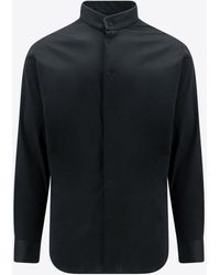 Giorgio Armani - Long-Sleeved Shirt With Band Collar - Lyst