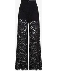 Dolce & Gabbana - Flared-leg Lace Pants - Lyst