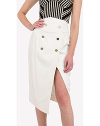 Alexandre Vauthier - Double-Breasted Front Slit Pencil Skirt - Lyst