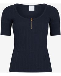 Patou - Scoop-Neck Ribbed Knit Top - Lyst