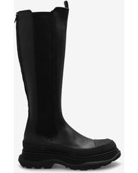 McQueen - Tread Over-The-Knee Boots Leather Boots - Lyst