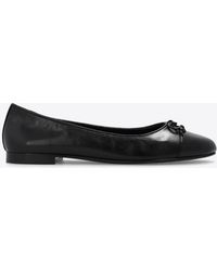 Tory Burch - Cap-Toe Calf Leather Ballet Flats - Lyst