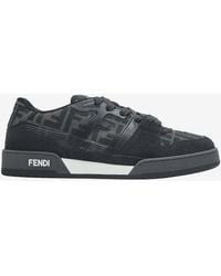 Fendi - Match Ff Jacquard Suede Sneakers - Lyst