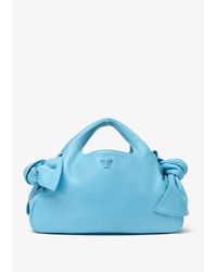 Versace La Medusa Nappa Leather Handbag- Delivery - Blue