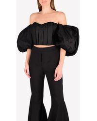 Ellery - Lady Chatterly Off Shoulder Silk Top With Balloon Sleeves - Lyst