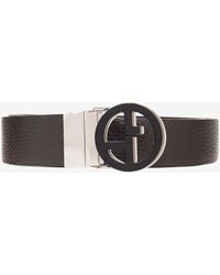 Giorgio Armani - Reversible Logo Buckle Leather Belt - Lyst