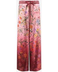 Gucci - Floral Print Silk Pants - Lyst