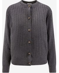 Bottega Veneta - Rib-Knit Wool Cardigan - Lyst