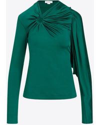 Victoria Beckham - Gathered Circle Long-Sleeved Top - Lyst