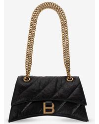 Balenciaga - Small Crush Leather Shoulder Bag - Lyst