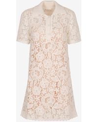 P.A.R.O.S.H. - Guipure Lace Mini Shirt Dress - Lyst