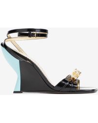 Gucci - Dora 100 Leather Wedge Sandals - Lyst