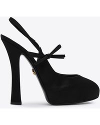 Dolce & Gabbana - Vally 105 Satin Slingback Pumps - Lyst