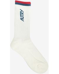 Autry - Jacquard Striped Logo Socks - Lyst