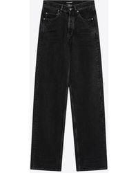 Saint Laurent - Logo Patch V-Waist Jeans - Lyst