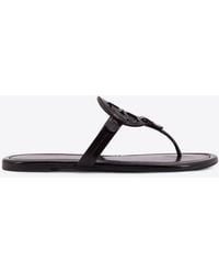 Tory Burch - Miller Leather Flats Sandals - Lyst