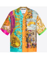 Moschino - Scarf Print Bowling Silk Shirt - Lyst