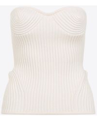Jean Paul Gaultier - Merino Wool Ribbed Stretch Strapless Top - Lyst