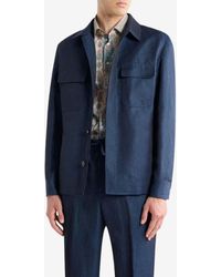 Etro - Wool And Linen Overshirt - Lyst