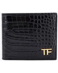 Tom Ford - Croc-Embossed Leather Bi-Fold Wallet - Lyst