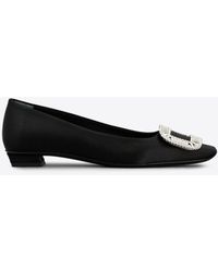 Roger Vivier - Belle Vivier Satin Ballet Flats - Lyst