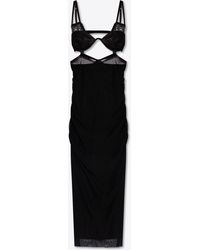 Dolce & Gabbana - Bustier-Style Sheer Midi Dress - Lyst