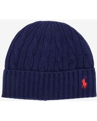 Polo Ralph Lauren - Wool Blend Cable Knit Beanie Hat - Lyst
