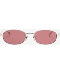 Gucci - Cut-Out Logo Oval Sunglasses - Lyst