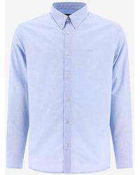 A.P.C. - Logo-Embroidered Buttoned Shirt - Lyst