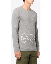 Comme des Garçons - X Lacoste Intarsia Knit Logo Sweater - Lyst