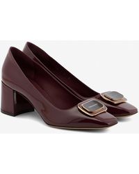 Ferragamo - Vella 60 Vara Plate Leather Pumps - Lyst