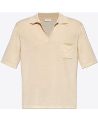 Saint Laurent - Cassandre Wool Polo T-Shirt - Lyst
